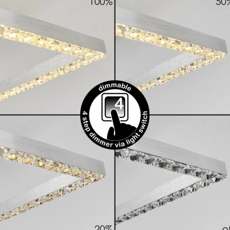 hofstein Plafonnier Serranos LED Aluminium, 1 lumière
