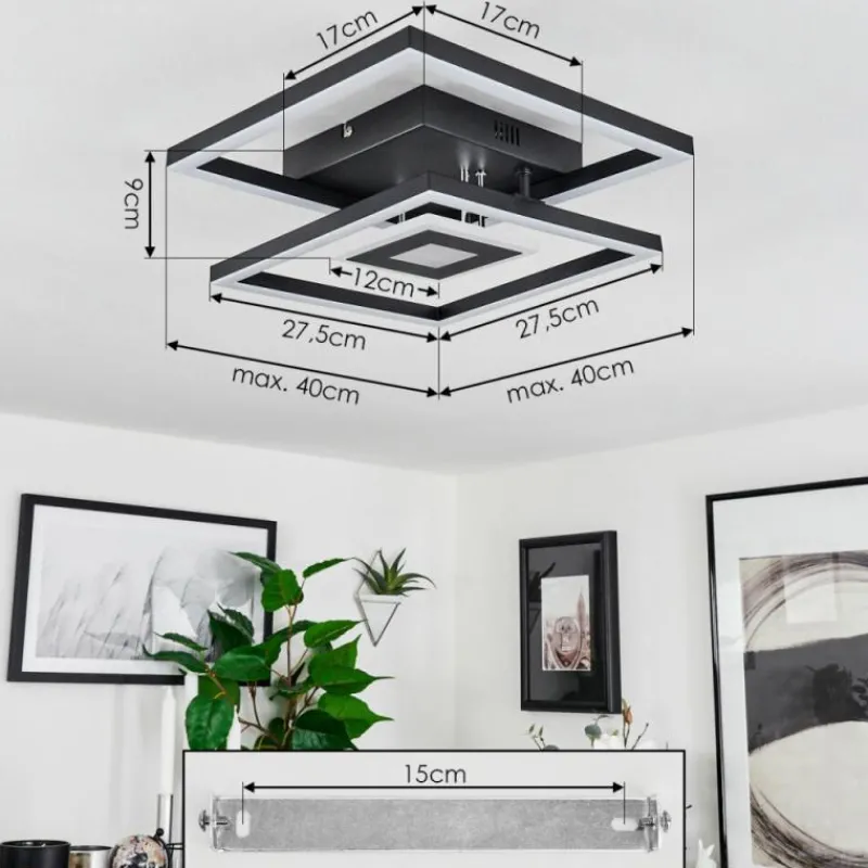 hofstein Plafonnier Serzedelo LED Noir, 1 lumière