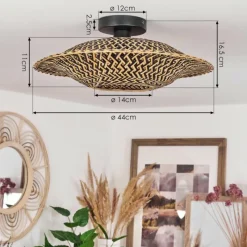 Style Boho-Chic-hofstein Plafonnier Shelbourne Noir, 1 lumière