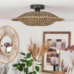 Style Boho-Chic-hofstein Plafonnier Shelbourne Noir, 1 lumière