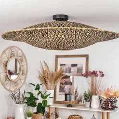 Style Boho-Chic-hofstein Plafonnier Shelbourne Noir, 1 lumière