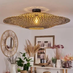 Style Boho-Chic-hofstein Plafonnier Shelbourne Noir, 1 lumière