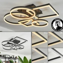 hofstein Plafonnier Sistelo LED Noir, 1 lumière