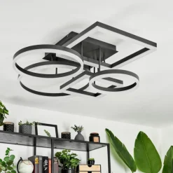 hofstein Plafonnier Sistelo LED Noir, 1 lumière