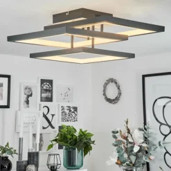 hofstein Plafonnier Solaro LED Gris, 1 lumière