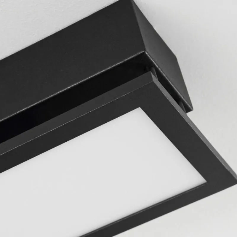 hofstein Plafonnier Sourbarie LED Brun, Couleur bois, Noir, 1 lumière