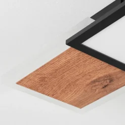 Lampes En Bois-hofstein Plafonnier Sourbarie LED Brun, Couleur bois, Noir, 1 lumière