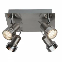 Luminaires Brilliant Plafonnier à spots Brilliant Leuchten Kassandra Chrome, 4 lumières* Spots Et Projecteurs