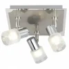 Luminaires Brilliant Plafonnier à spots Brilliant Leuchten Lea Chrome, Blanc, 3 lumières