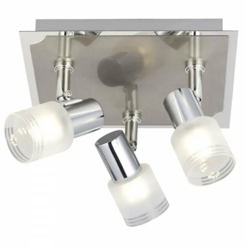 Luminaires Brilliant Plafonnier à spots Brilliant Leuchten Lea Chrome, Blanc, 3 lumières