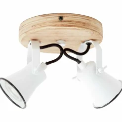 Luminaires Rustiques-Luminaires Brilliant Plafonnier à spots Brilliant Seed Bois foncé, Blanc, 2 lumières