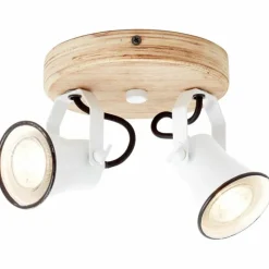 Luminaires Rustiques-Luminaires Brilliant Plafonnier à spots Brilliant Seed Bois foncé, Blanc, 2 lumières