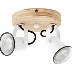 Luminaires Rustiques-Luminaires Brilliant Plafonnier à spots Brilliant Seed Bois foncé, Blanc, 2 lumières