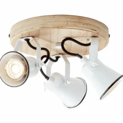 Luminaires Rustiques-Luminaires Brilliant Plafonnier à spots Brilliant Seed Bois foncé, Blanc, 3 lumières