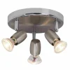 Luminaires Brilliant Plafonnier à spots rond Brilliant Wesley LED Chrome, 3 lumières* Éclairage Led
