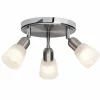 Luminaires Brilliant Plafonnier à spots rond Brilliant Bethany LED Chrome, 3 lumières