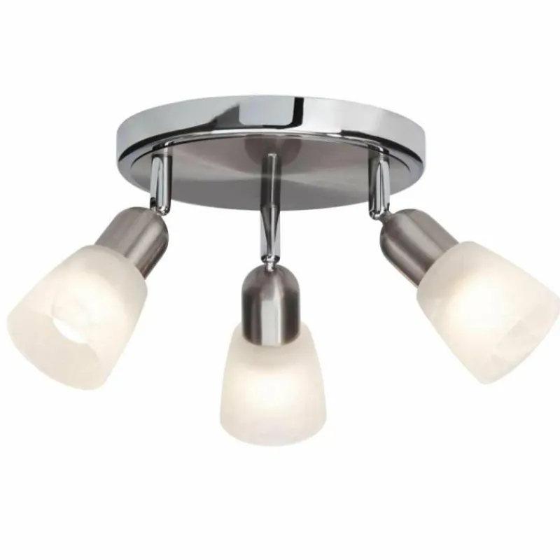 Luminaires Brilliant Plafonnier à spots rond Brilliant Bethany LED Chrome, 3 lumières