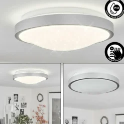 hofstein Plafonnier Subles LED Argenté, Blanc, 1 lumière, Détecteur de mouvement