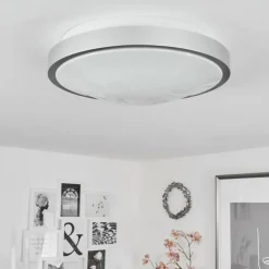 hofstein Plafonnier Subles LED Argenté, Blanc, 1 lumière, Détecteur de mouvement