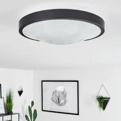 hofstein Plafonnier Subles LED Noir, Blanc, 1 lumière, Détecteur de mouvement