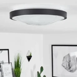 hofstein Plafonnier Subles LED Noir, Blanc, 1 lumière, Détecteur de mouvement