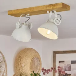 Luminaires Scandinaves-hofstein Plafonnier Svanfolk Écru, Blanc, 2 lumières