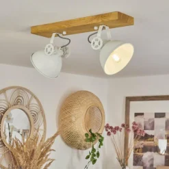 Luminaires Scandinaves-hofstein Plafonnier Svanfolk Écru, Blanc, 2 lumières