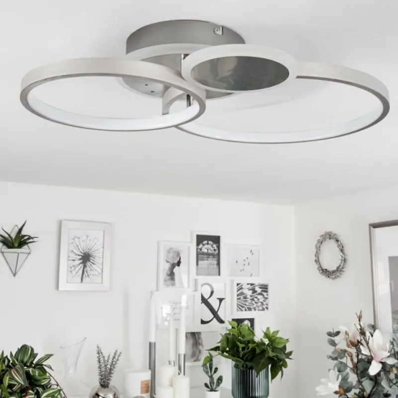 hofstein Plafonnier Tagsdorff LED Chrome, Nickel mat, 1 lumière