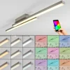 hofstein Plafonnier Tamizat LED Nickel mat, 2 lumières, Changeur de couleurs
