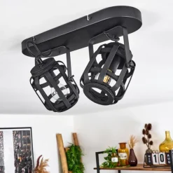 Luminaires Scandinaves-hofstein Plafonnier Teheran Noir, 2 lumières