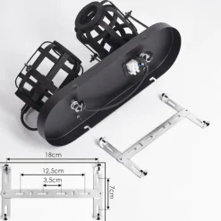 Luminaires Scandinaves-hofstein Plafonnier Teheran Noir, 2 lumières