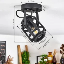 Luminaires Scandinaves-hofstein Plafonnier Teheran Noir, 1 lumière