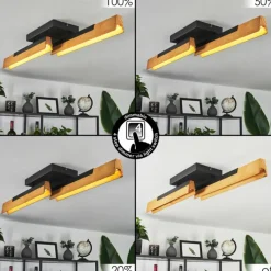 Luminaires Scandinaves-hofstein Plafonnier Teira LED Écru, Noir, 2 lumières