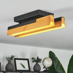 Luminaires Scandinaves-hofstein Plafonnier Teira LED Écru, Noir, 2 lumières