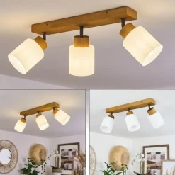 Luminaires Scandinaves-hofstein Plafonnier Tercier Argent Oxydé, Écru, 3 lumières