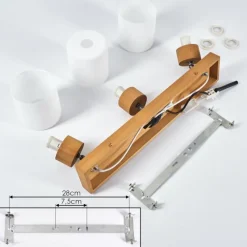 Luminaires Scandinaves-hofstein Plafonnier Tercier Argent Oxydé, Écru, 3 lumières