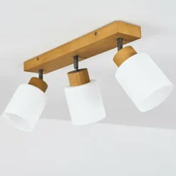 Luminaires Scandinaves-hofstein Plafonnier Tercier Argent Oxydé, Écru, 3 lumières