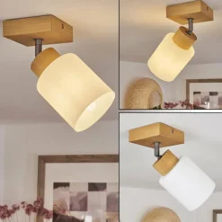 Luminaires Scandinaves-hofstein Plafonnier Tercier Argent Oxydé, Écru, 1 lumière