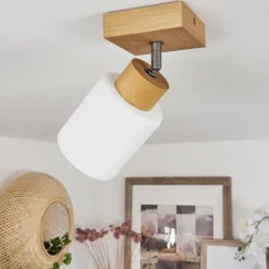 Luminaires Scandinaves-hofstein Plafonnier Tercier Argent Oxydé, Écru, 1 lumière