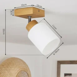 Luminaires Scandinaves-hofstein Plafonnier Tercier Argent Oxydé, Écru, 1 lumière