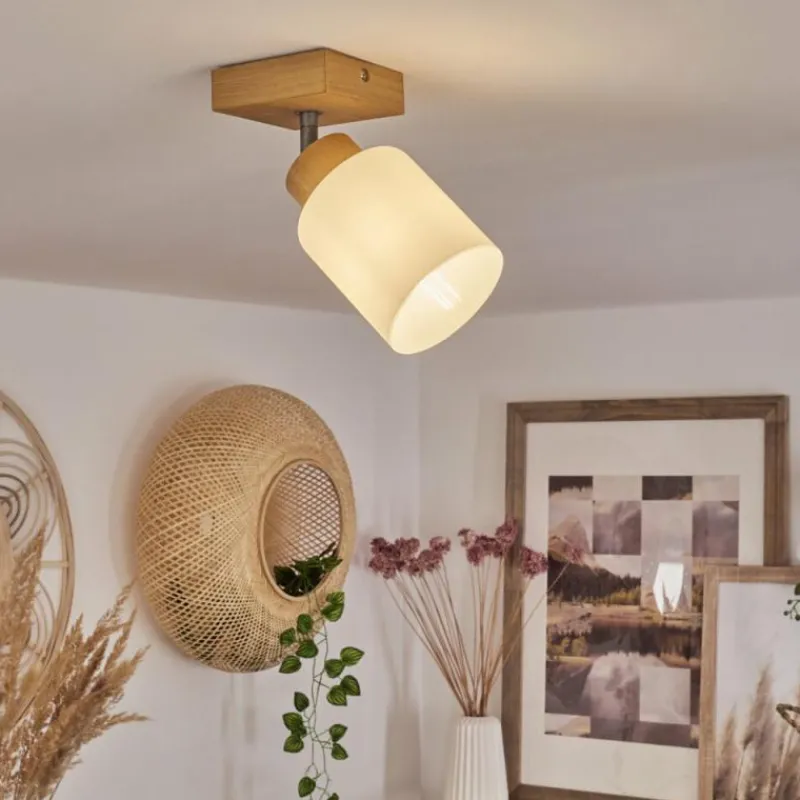 Luminaires Scandinaves-hofstein Plafonnier Tercier Argent Oxydé, Écru, 1 lumière