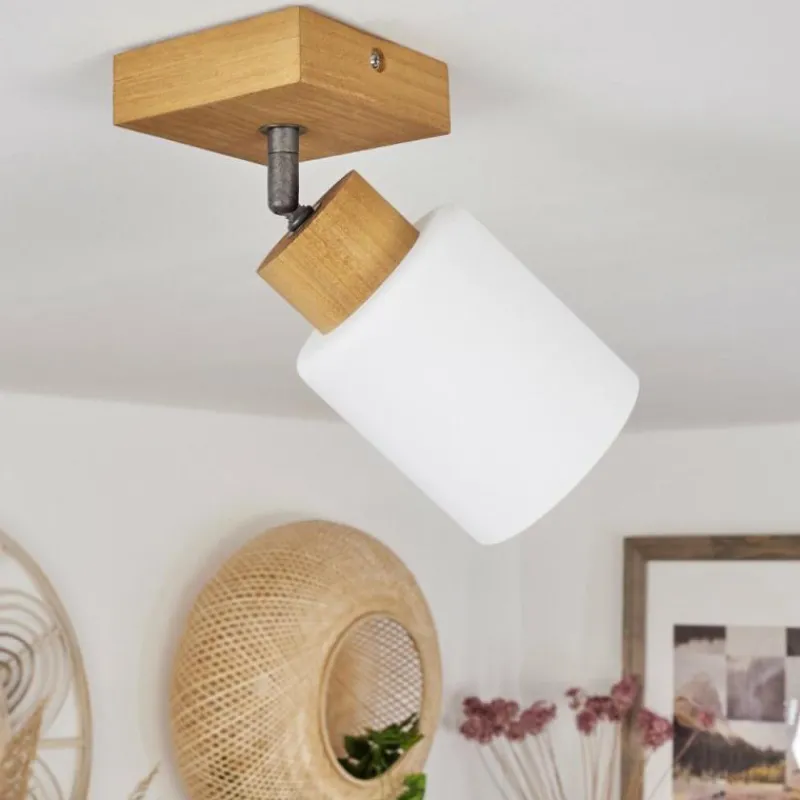 Luminaires Scandinaves-hofstein Plafonnier Tercier Argent Oxydé, Écru, 1 lumière