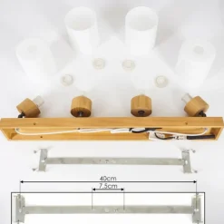 Luminaires Scandinaves-hofstein Plafonnier Tercier Argent Oxydé, Écru, 4 lumières