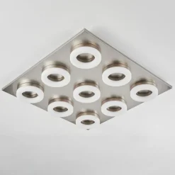 hofstein Plafonnier Thiernu LED Nickel mat, 1 lumière