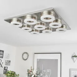 hofstein Plafonnier Thiernu LED Nickel mat, 1 lumière