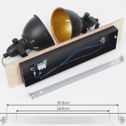 Lampes Dorées-hofstein Plafonnier Tina Bois clair, Noir, 2 lumières