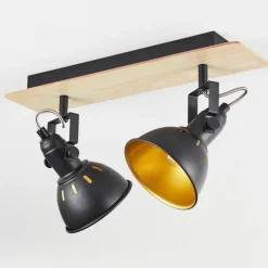 Lampes Dorées-hofstein Plafonnier Tina Bois clair, Noir, 2 lumières