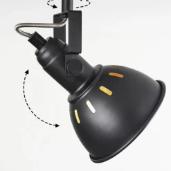 Lampes Dorées-hofstein Plafonnier Tina Bois foncé, Écru, Noir, 2 lumières