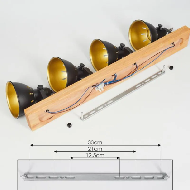 Lampes Dorées-hofstein Plafonnier Tina Brun, Noir, 4 lumières