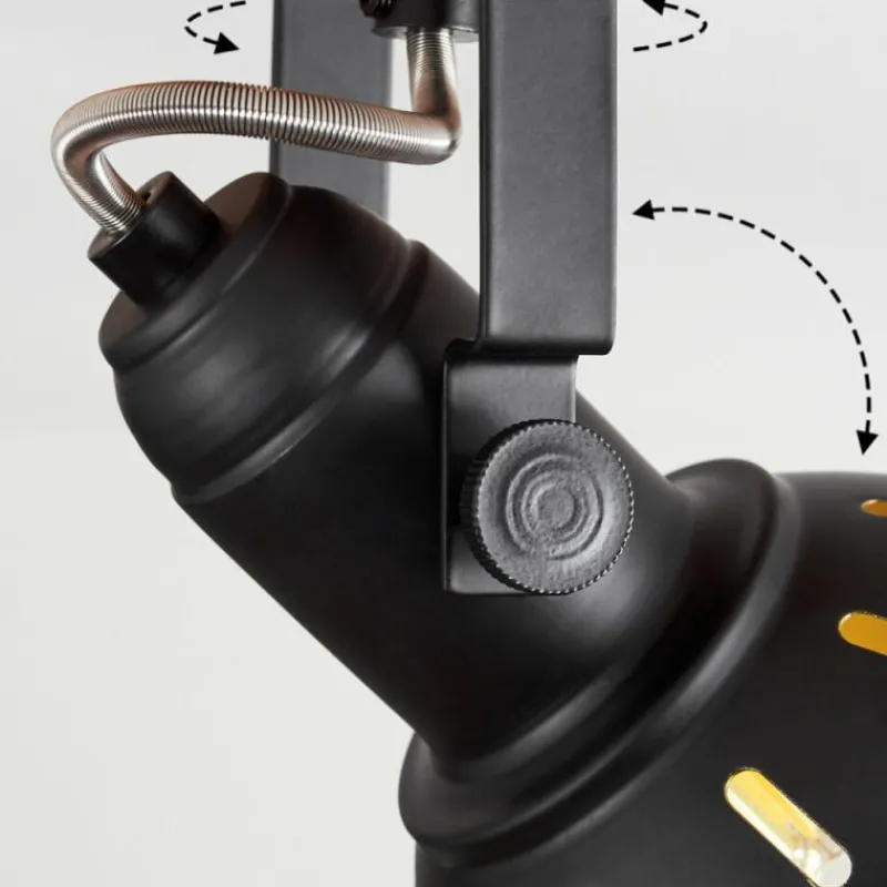 Lampes Dorées-hofstein Plafonnier Tina Brun, Noir, 4 lumières